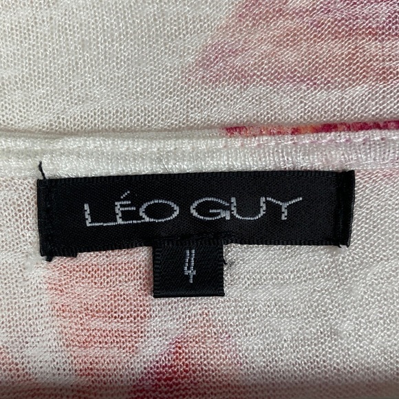 Leo‎ Guy 2-Piece Floral Beaded Tank with Open Cardigan Women's 4 Beige Pink Red - Picture 9 of 12